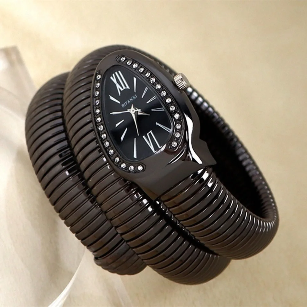Elegant Serpentine-Style Watch – Black Tone 🖤 - Picture 1 of 10